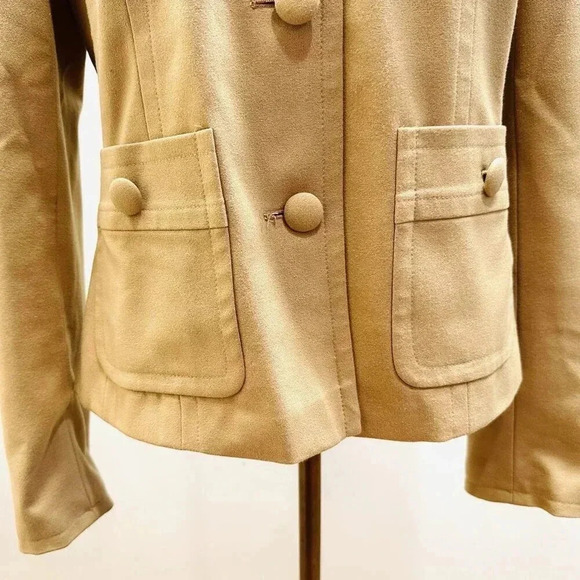 INC Women Long Sleeve Button Down Collared Lined Brown Career Jacket Size 6 - Picture 4 of 13